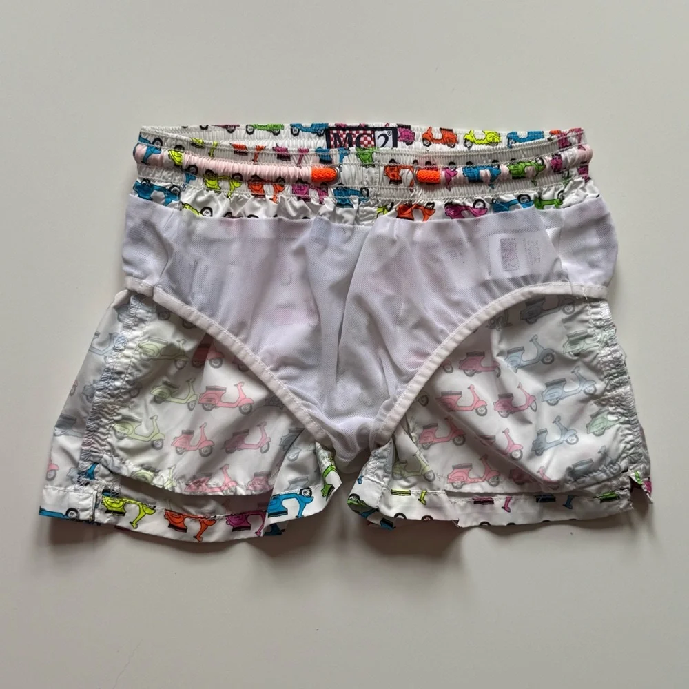 MC2 Saint Barth Boys Lightweight Fabric Swim Shorts Jean Lighting w/ Vespa Print - Picture 10 of 15